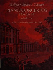 Piano concertos nos. 17-22 : in full score, with Mozart's cadenzas for nos. 17-19, from the Breitkopf & Härtel complete works ed Book cover